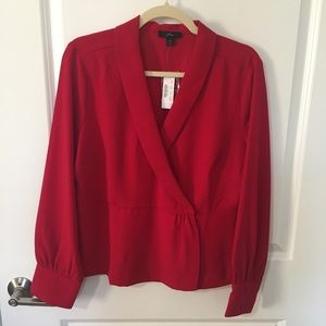 J. Crew Drapey faux-wrap top in 365 crepe